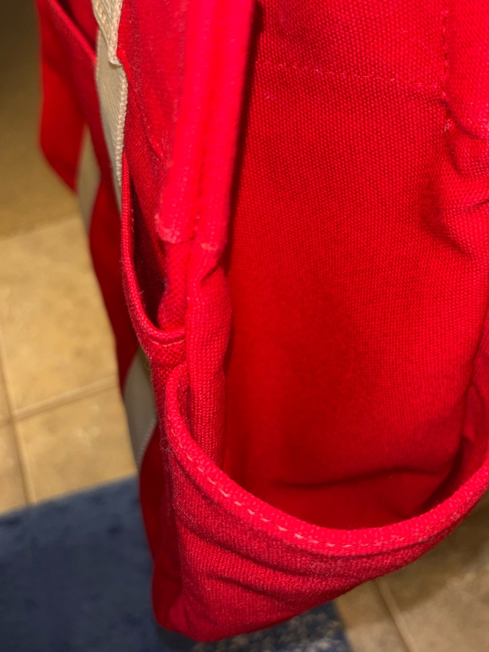 Dooney & Bourke Red Canvas Tote 35 with leather trim Straps - Picture 13 of 13